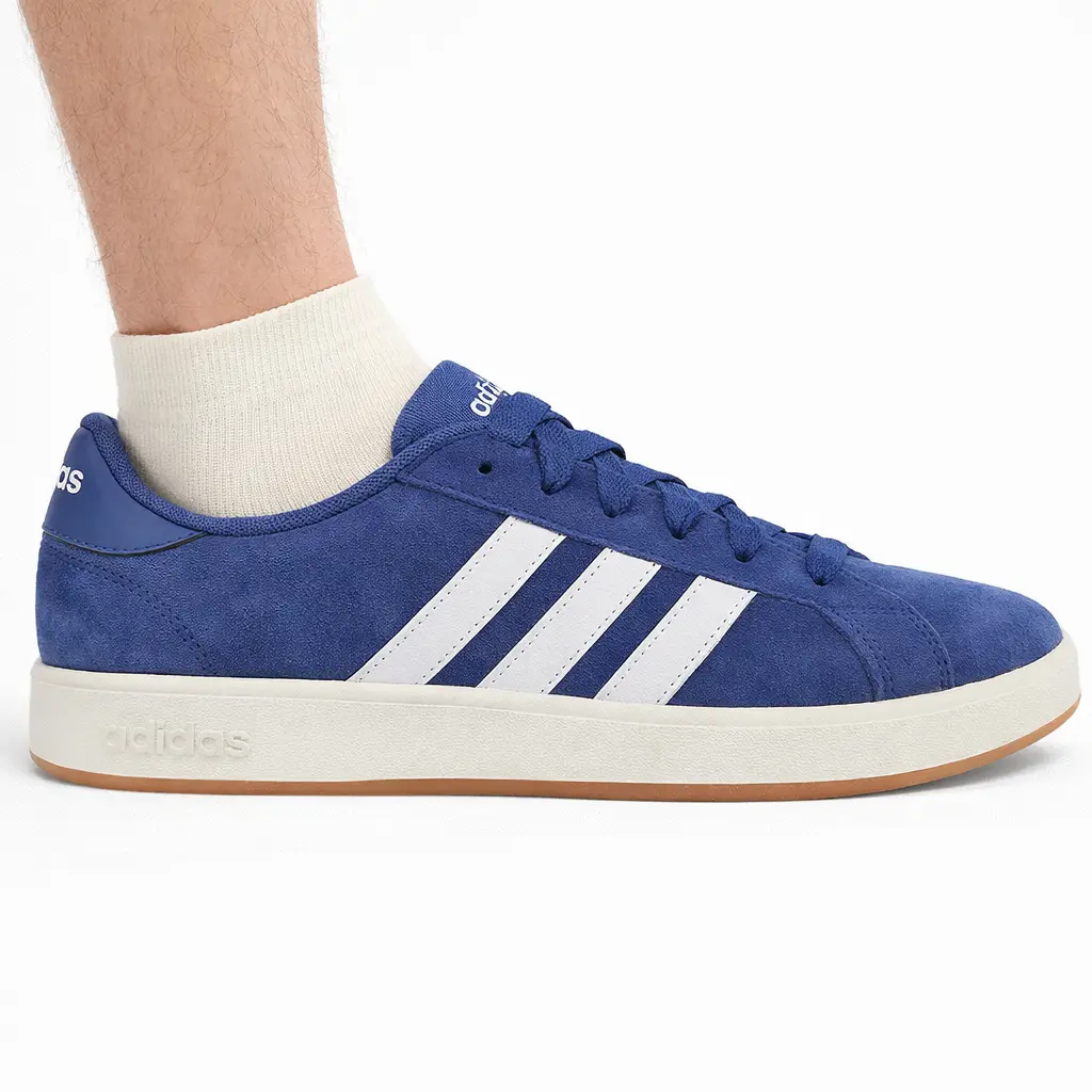 Adidas Men's Grand Court Base 00s Low-Top Lifestyle Sneakers, Blue Court-Inspired Casual Trainer Shoe for All-Day Comfort, Shoes Sneaker, Sneaker Footwear
