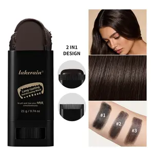 Rotating Hair Dye Stick, Safe and Convenient Comb Hair Dye Stick, White Hair Cover Stick, 2-in-1 Convenient Instant Dyeing, Waterproof and Sweat Proof（Black,Brownish Black ,Coffee ）