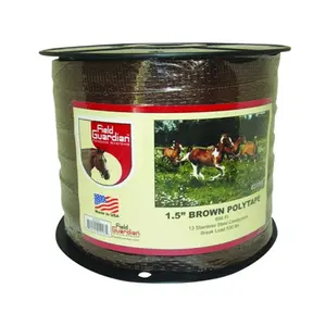 212 MAIN 1.5 in. Brown Polytape, Conductive Material, Stainless Steel Wires, Ideal for Horse Pastures, Low Key Areas, Low Visibility & Residential Areas