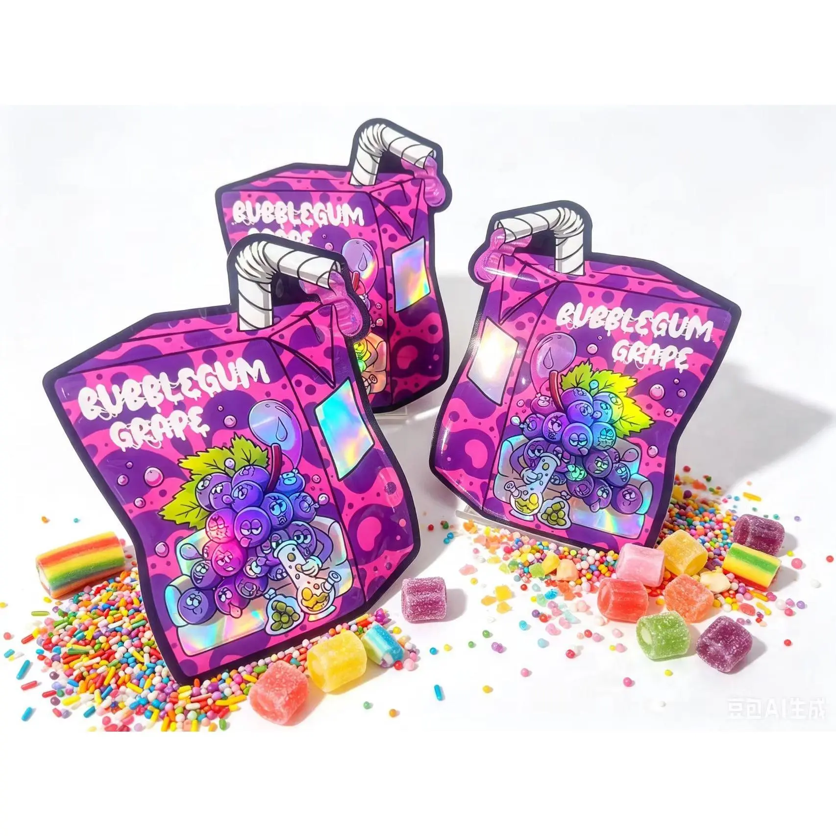 200 Pack 3D Laser Printed Decorative Gift Bags for Holiday & Birthday Gift Wrapping |     Party Supplies