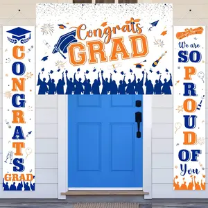 1Set 2026 Graduation Door Banner Set Congrats Grad Photo Backdrop  We Are So Proud of You Door Sign Banner for Class of 2026 Indoor Outdoor Celebration Party Supplies