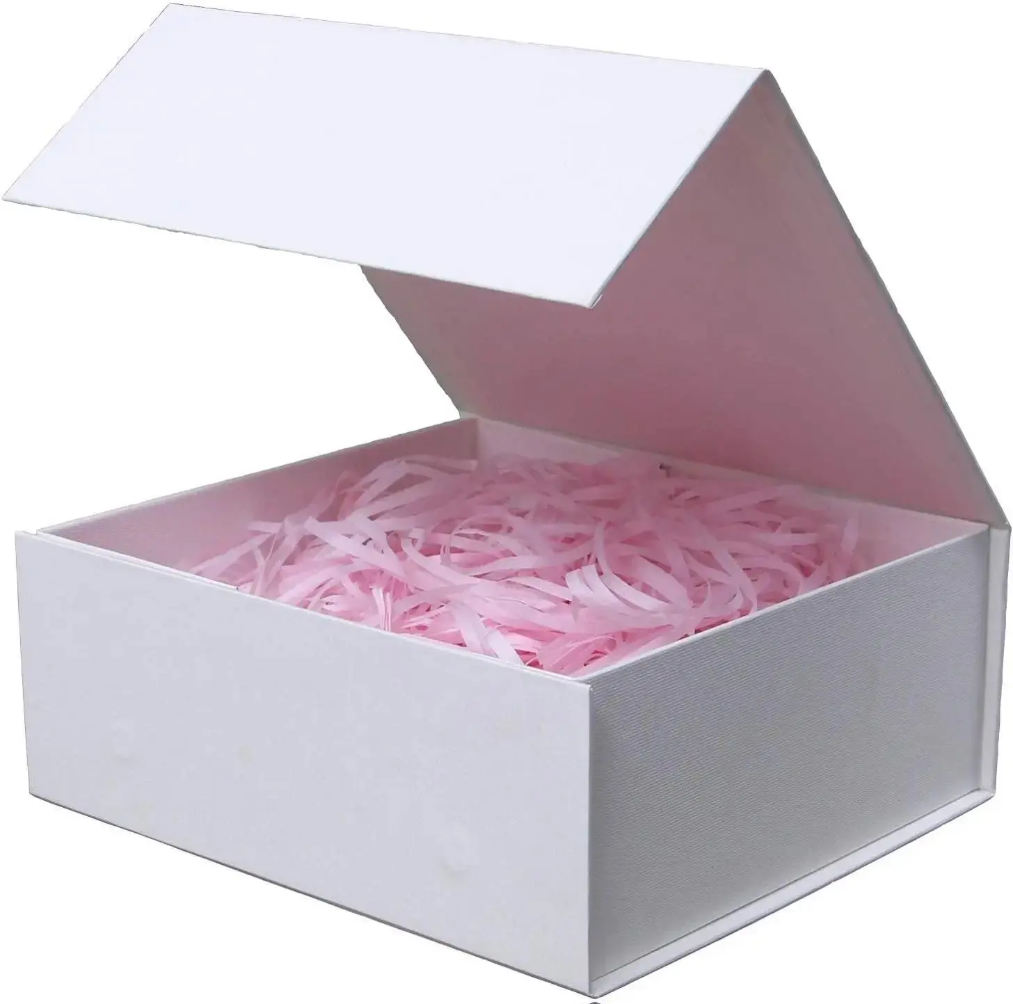 White Gift Box with Lid 7.8x7x3.1 Inches Magnetic Closure Small Box for Men Wedding Birthday Graduation Packaging High Quality Hard Board Collapsible Reusable Gift Box