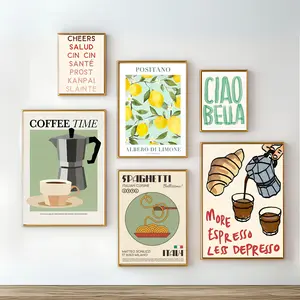 Minimalist Kitchen Coffee Poster Espresso Art Print, Coffee Wall Decor, Bakery Poster, Kitchen Wall Art, Gift for Coffee Lovers, Cafe Decor,Home wall art set