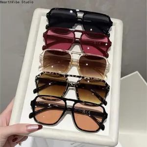 5pcs/Set Women's Summer Geometric Oversized Plastic Sunglasses Combo, Multicolor Exaggerated Frames, Suitable For Holiday Gifts, Carnival, Street Photography, Parties, Outfits And Fashion Accessories