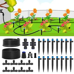 Quick-Connect Automatic Drip Irrigation System Kit - 36FT Garden Watering Kit with Adjustable Nozzles & Sprinklers for Greenhouse, Lawn, and Potted  Watering System