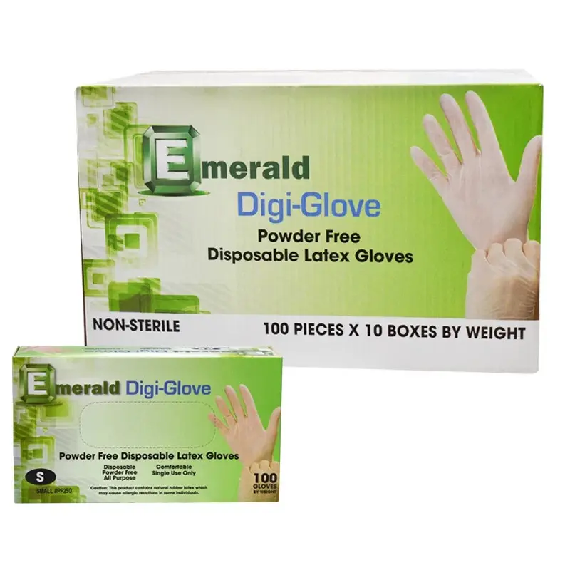 Emerald Digi-Glove Small RFP250 Powder-Free Disposable Latex Gloves, 1000-Count Comfortable Work Safety Gear for Home Improvement, Cleaning
