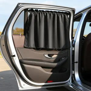 Car Rear Window Full Blockout Sunshade Curtain, Car Window Shades, Suction Cup Mounting-Free, Rear Privacy UV Blocking Lightproof Cover (Small)