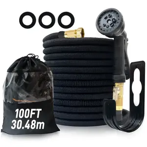 Expandable Flexible Garden Hose with Nozzle-25FT/100FT Expandable Garden Hose w/ Nozzle gardening pipes Expandable Heavy-Duty Garden Hose with Spray Nozzle