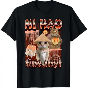 ni hao fine shyt funny brainrot gen z meme gen alpha T-Shirt