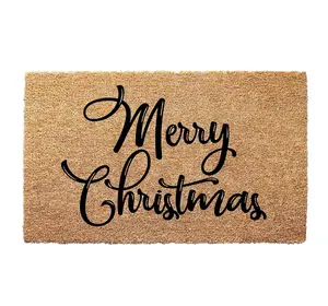 Merry Christmas Welcome Doormat - XMAS Christmas Indoor & Outdoor Door Mat, Coconut Coir, 16x24", 17x30", 24x36" with Non-Slip Backing, Durable Design