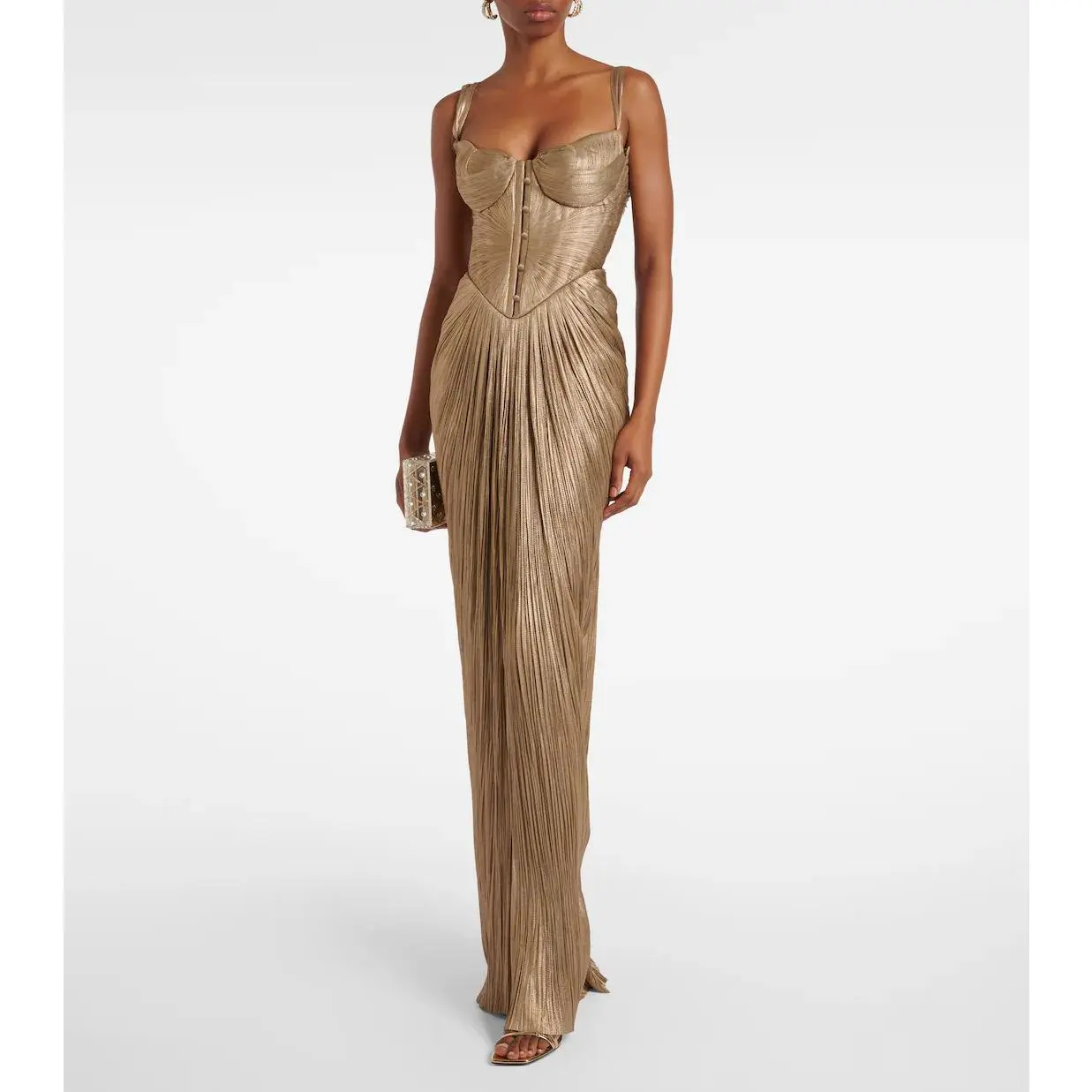 Women's 2026 New Minimalist British Style Metallic Knit Bodycon Sleeveless Strappy Ruched Pressed Pleated Asymmetric Slit Dress - Formal Wear with Shimmer Effect for Cocktail Parties, Flattering Fit Party Accessory, Fabric