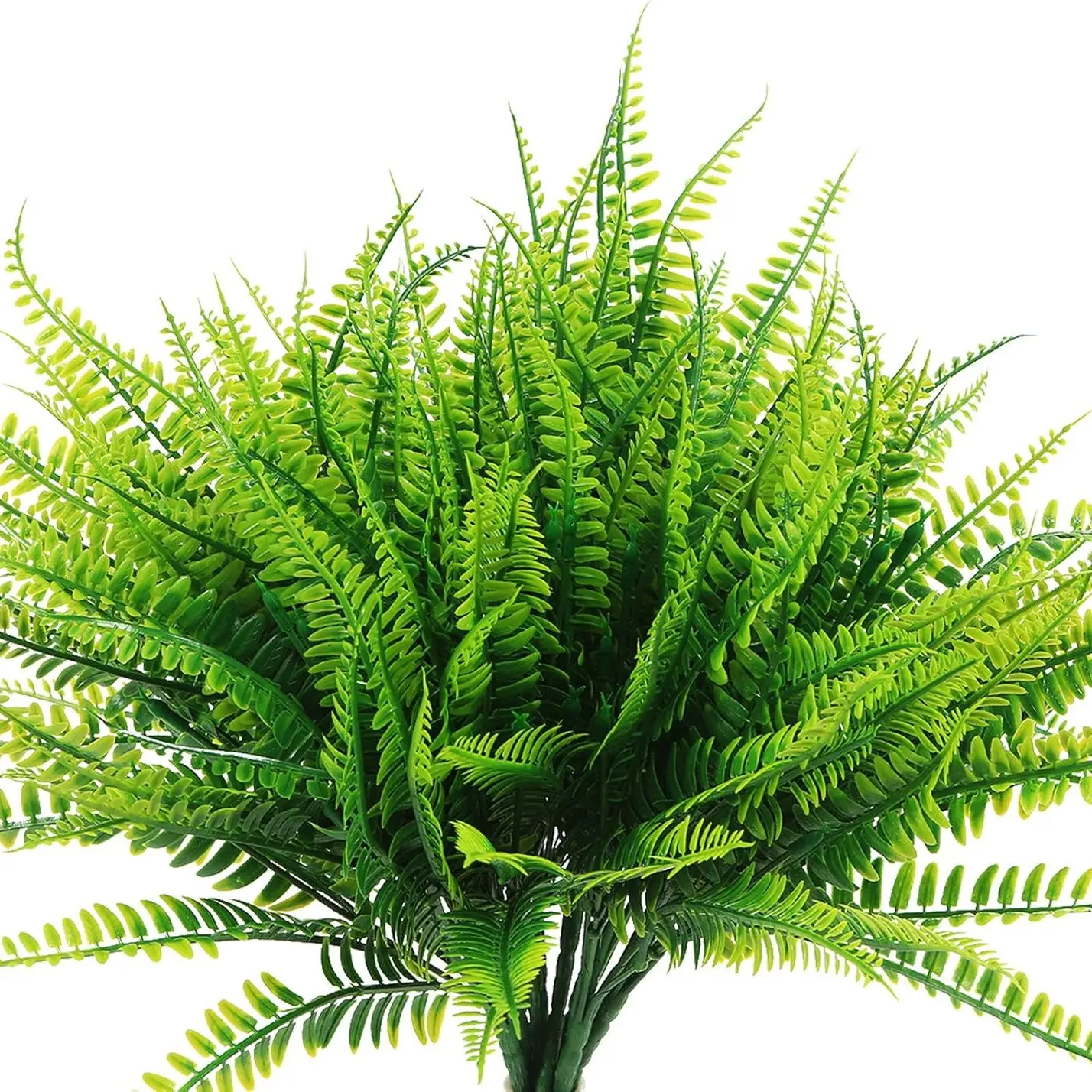 24 Bundles Tropical Style Artificial Boston Fern Leaves, UV-Resistant High-Simulation Plastic Greenery, Outdoor & Indoor Decoration, Decorative Fake Plant, House Plants Decor, Indoor Faux Plant, Artificial Ferns
