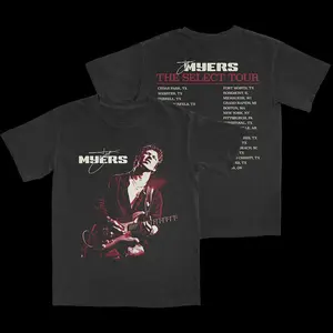 Ty Myers The Select Tour Tee 2 Sided Comfy Tee Pure Cotton Fabric Casual Streetstyle Soft-Washed T-Shirt Trendy Tops for Women for Men