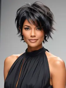 12 Inch Short Wig for Women, Straight Synthetic Hair with Bangs, Elegant Daily Wear, Suitable for All Ages, Comfortable and Natural Look, Synthetic Machine Wigs