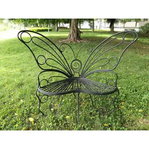 Garden Décor Butterfly Chair, 45 by 24 by 42-Inch, Antique Black