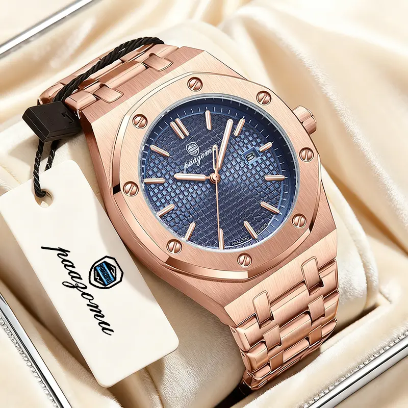 Luxury Business Man Wristwatch Waterproof Luminous Date Men Watch Stainless Steel Fashion Quartz Watches For Men Reloj. Reloj de Hombre