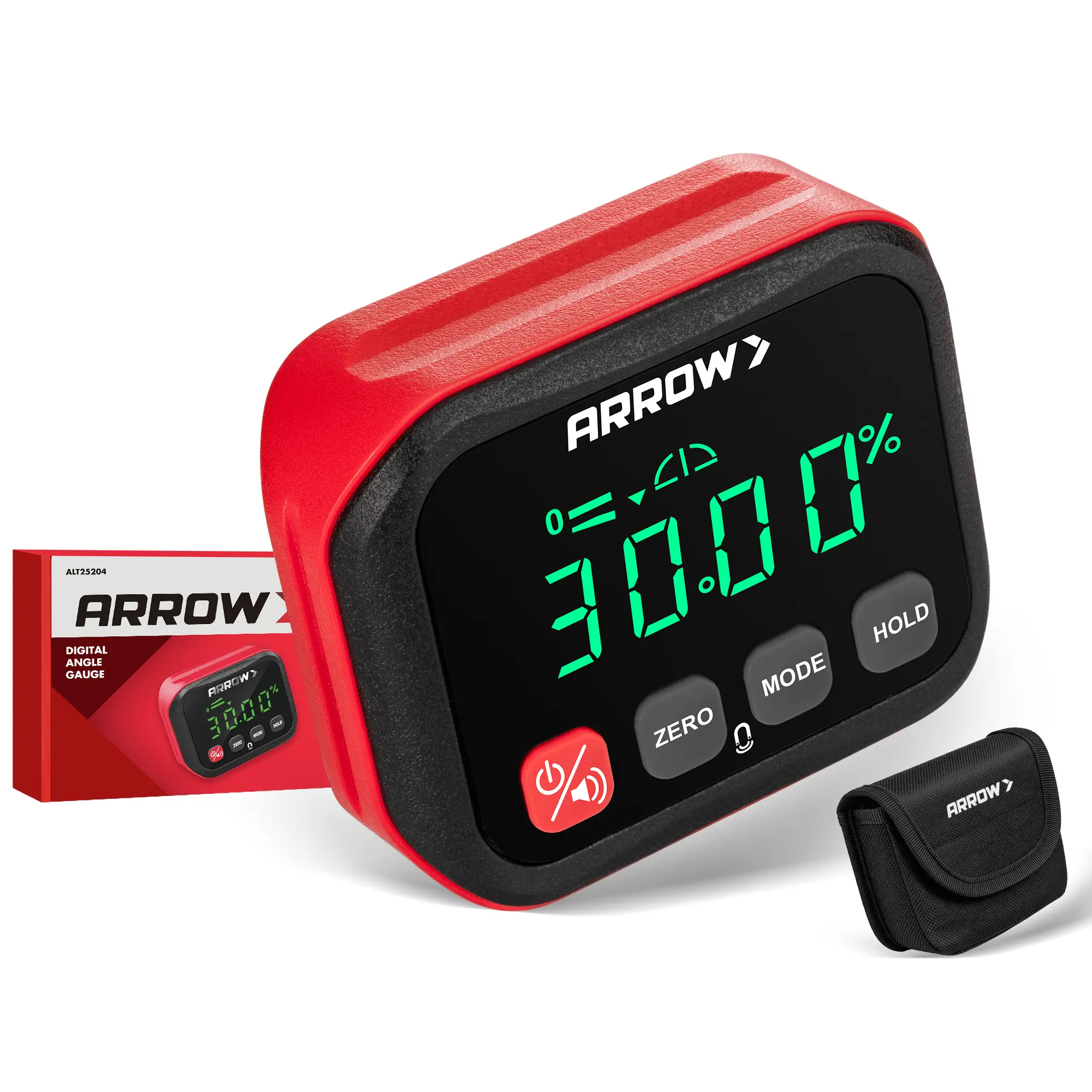 #summersale ARROW Digital Angle Gauge with Magnetic Base for Table Saw, Woodworking, Pipe Installation, ±0.1° Accuracy Angle Finder with Calibration, Dual Range, Auto-Rotating LCD Display with Audible Indicator