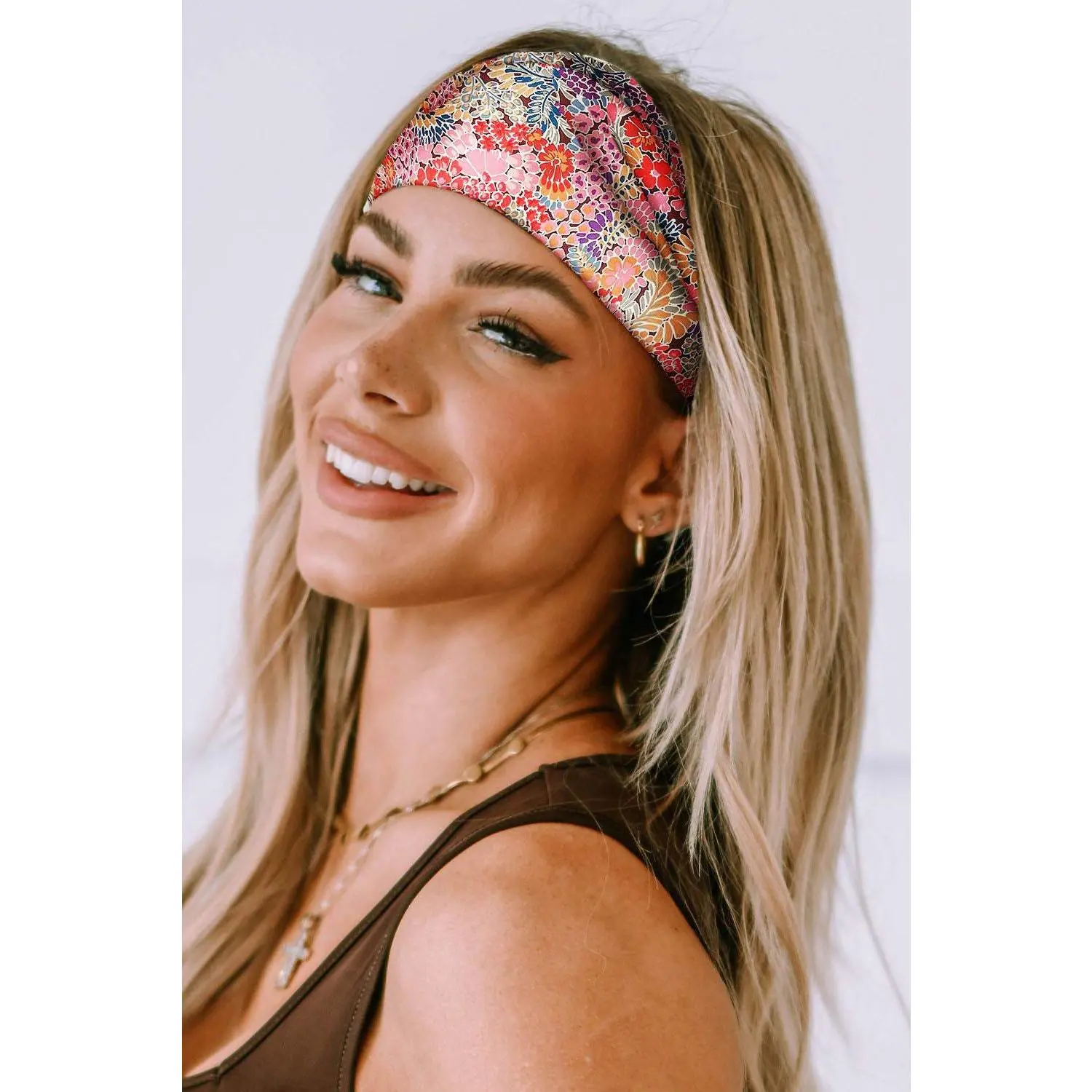 Multicolor Floral Print Non-Slip Wide Yoga Headband