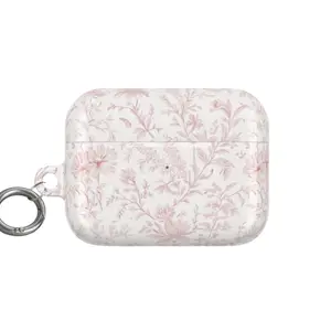 Pink Toile AirPod Case, Cute Botanical Airpods, Chinoiserie Floral Air Pods Cover,  gift