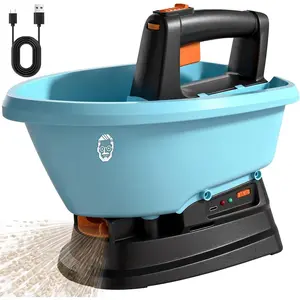 3L Electric Seed Spreader Handheld for Lawns, 7.2V   135? Fertilizer/Grass Seed/Salt/Ice Melt Spreader Cordless Rechargeable, Large Capacity for 6400 Sq.Ft, 7 Settings/5 Angles Adjust