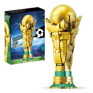 Football Trophy Building Blocks, High-End Indoor Decor, School Victory Trophy, Soccer Shoe Model, Perfect Birthday Gift