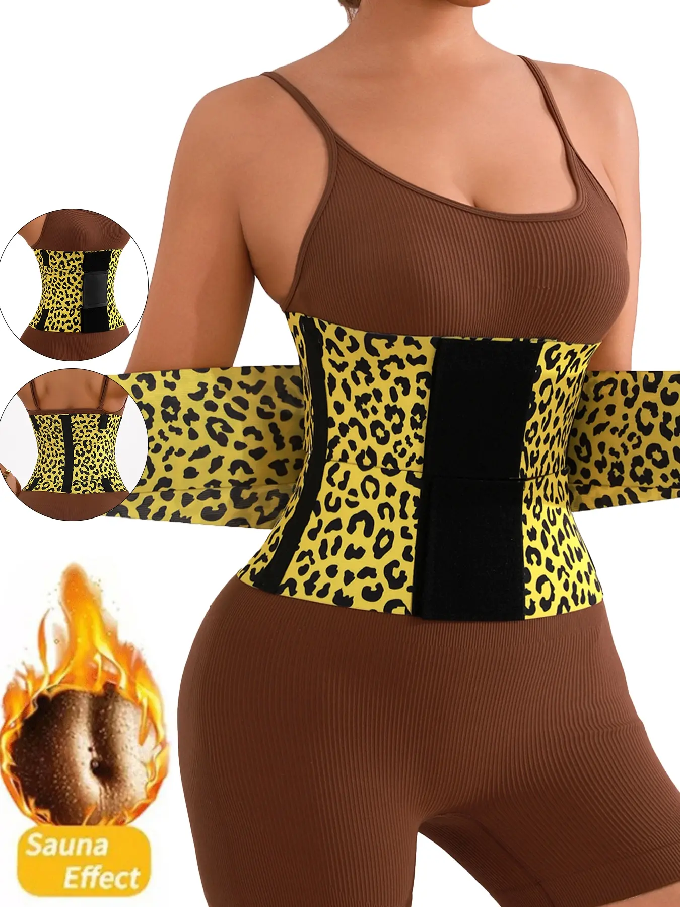 Women's Leopard Print Shaping Waist Belt, Body Sculpting Belt, Compression Girdle, Adjustable Dual-Layered Compression Strap, Comfortable Breathable Supportive Belly Band Shapewear Fit Underwear, Compression Waist Shaper