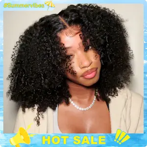 Vshow Bleached Knots Afro Curly Wear Go Glueless Wigs Affordable Real Human Hair Wigs  7x5 & 10x6 Pre-Cut Lace Wigs for Women 180% Density #fallfresheness