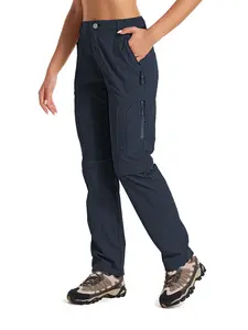 Women's Convertible Quick-Dry Sporty Breathable Comfy Elastic Lightweight Zipper Closure Outdoor Trail Running Fishing Travel Hiking Pants, Versatile Adventure Wear