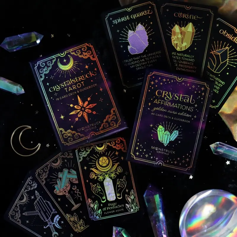 GOLD BUNDLE SET - Crystalstruck Tarot & Crystal Affirmations Card Decks tarot card
