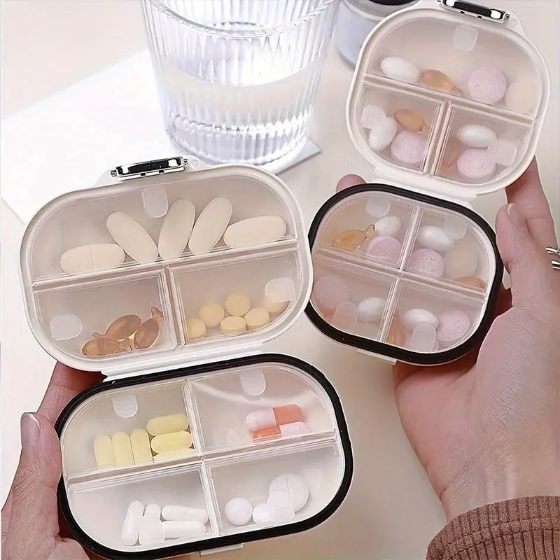 Portable Pill Storage Box, 7-Grid Pill Organizer, Supplement Organizer, Ideal for Travel, Office, School, Home, Healthcare Essentials, 1 Count