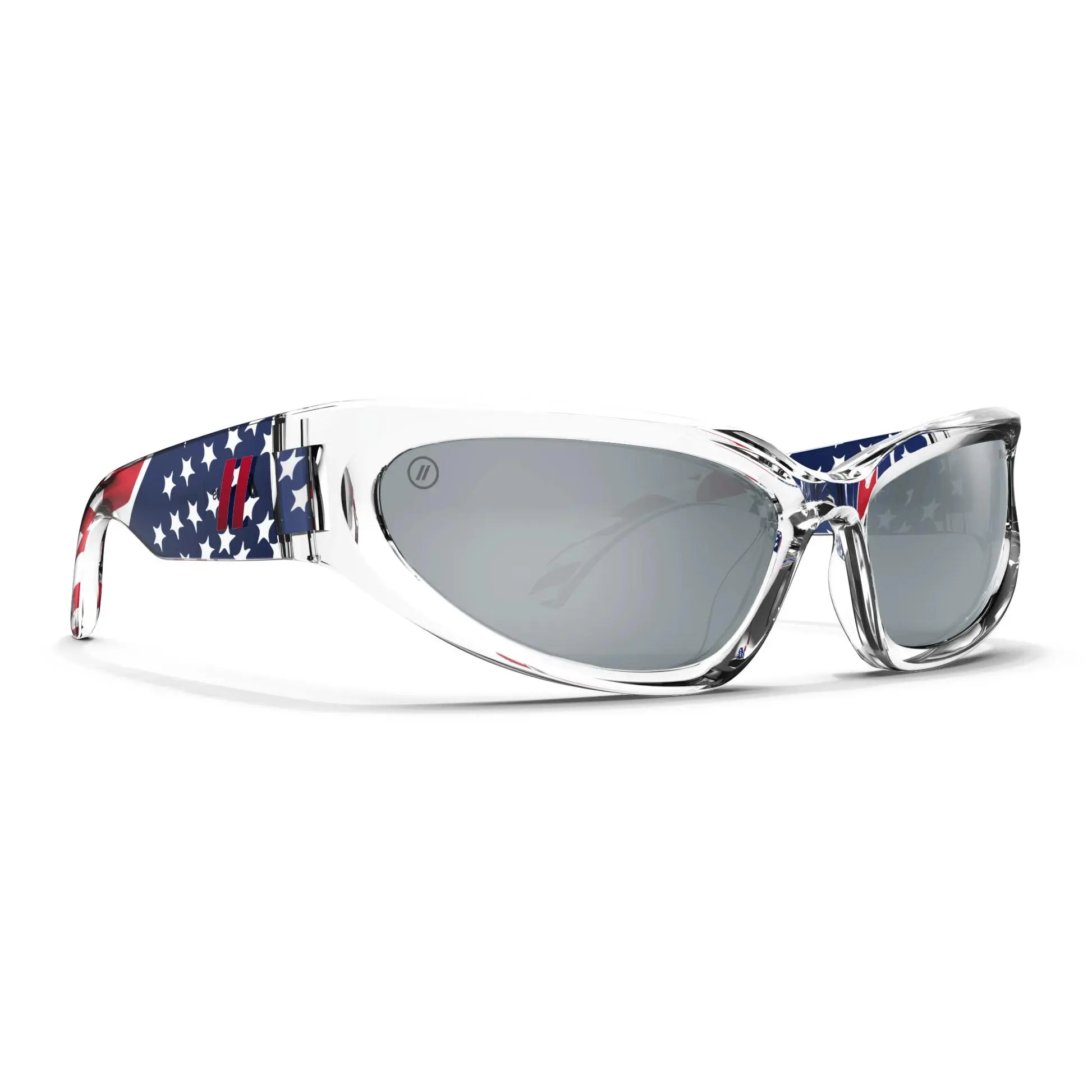 Blenders Y2Skate “U.Slay” Polarized Sunglasses – Gloss Crystal Clear Frame, Silver Mirror PureBlend Lenses, 100% UV, Scratch‑Resistant, Small–Medium Fit