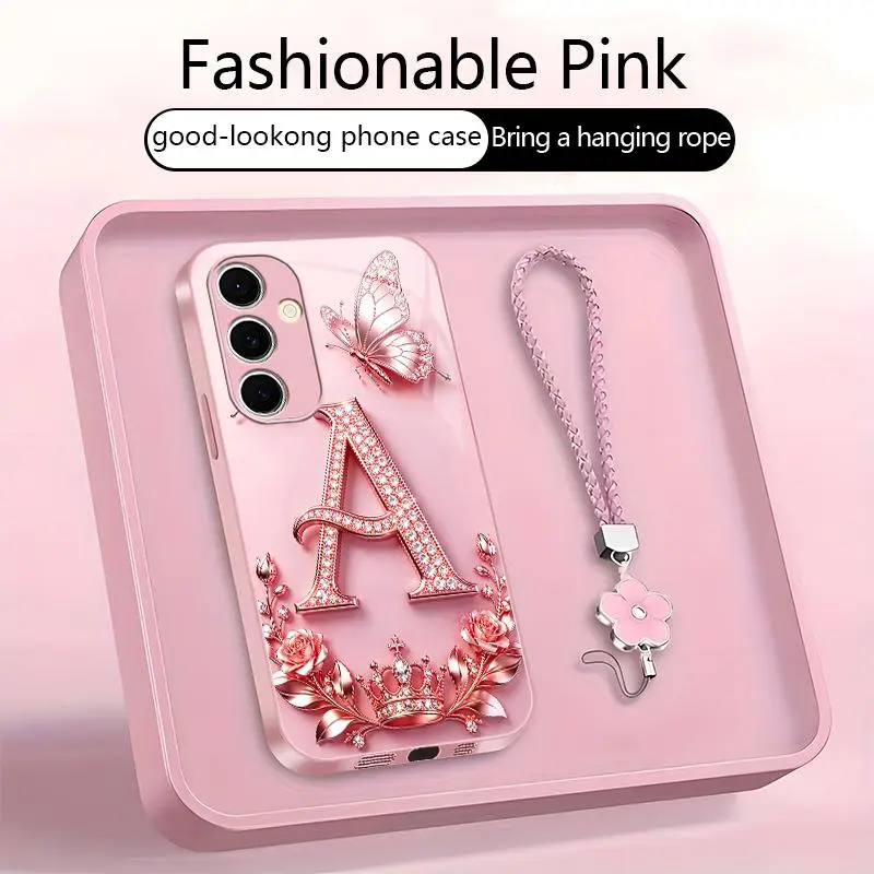 Suitable for [Galaxy S24 Fe ] High-end, stylish letter-patterned phone case, 2D printed pattern, not 3D,full-coverage protection, free lanyard included,Purchase now and enjoy free shipping immediately！YM99