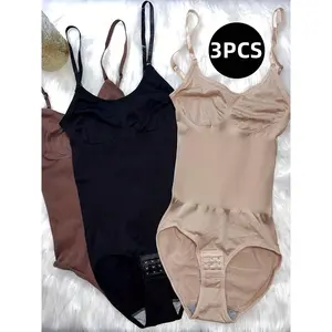 3-Piece Breast Pad One-Piece Body Shaper For Women, Abdomen-Control Pants, Hip-Lifting Shaping Suspenders, Elastic Belly-Binding Body Shaping Clothes