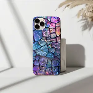 Luminous Iridescent Mosaic Case | Mystic Abalone Shell Style Cover | Crystal Aesthetic for IP Phone 16, 15, 14, 13, 12, 11 Pro Max, Plus, Mini, XR, X, 8, 7, SE