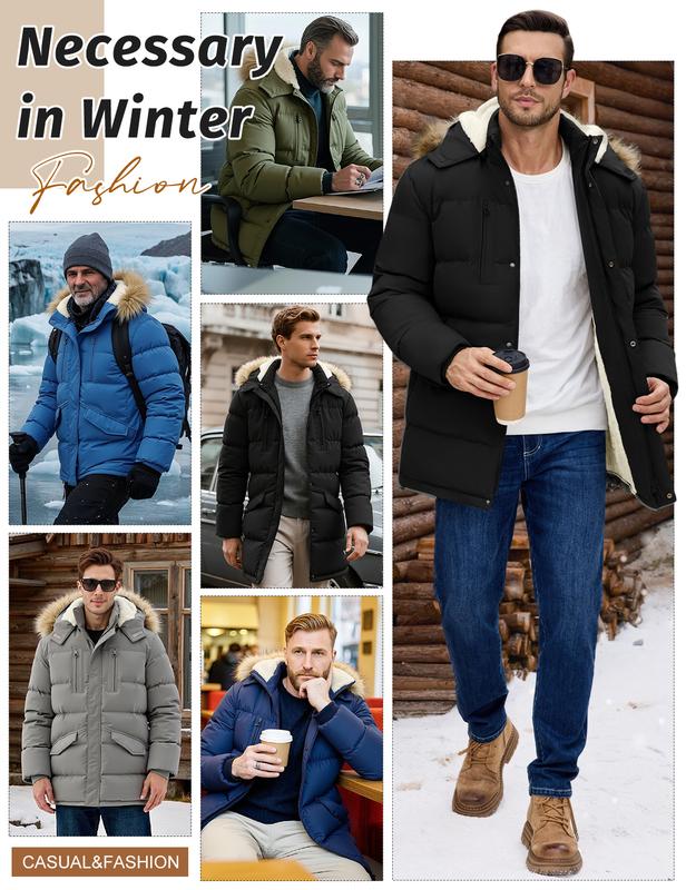 Men's Winter Warm original Jacket Puffy Thicken Padded Coat Fleece Windproof Parka Outerwear with Detachable Hood #outdoorfun Men's Winter Warm original Jacket Puffy Thicken Padded Coat Fleece Windproof Parka Outerwear with Detachable Hood #outdoorfun