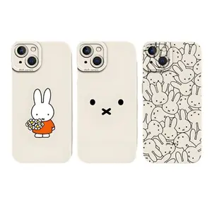 Kawaii MIFFY Rabbit Cartoon Cute White Phone Cases for IPhone 17 16 15 14 13 Promax Pro Air Silicone Soft TPU Shockproof Cover Protection Gifts For Christmas Halloween Birthday
