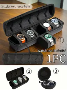 1/3/5-Slot Travel Watch Box, Portable Watch Storage Bag with Soft Foam Pillow & Handle, Hard Shell Watch Case for Men & Women, Watch Protector