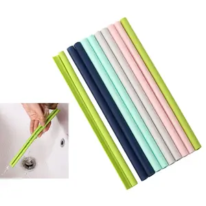 Reusable Silicone Drinking Straws Openable & Washable Silicone Straws Easy to Clean,Straight Smoothie Straws Reusable BPA Free Food Grade Eco-Friendly Straw Cold and Hot Compatible 10 Pcs Drinkware