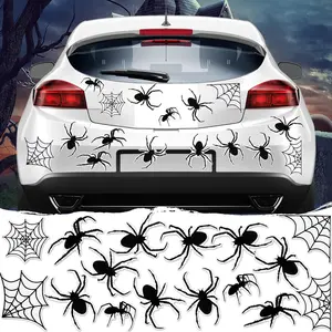 16 Pcs Halloween Spider Car Magnets Automotive Spider Web Magnet Stickers Spider Refrigerator Magnets Fridge Locker Accessories Decorative Magnets for Car Refrigerator Garage Door Mailbox Decor