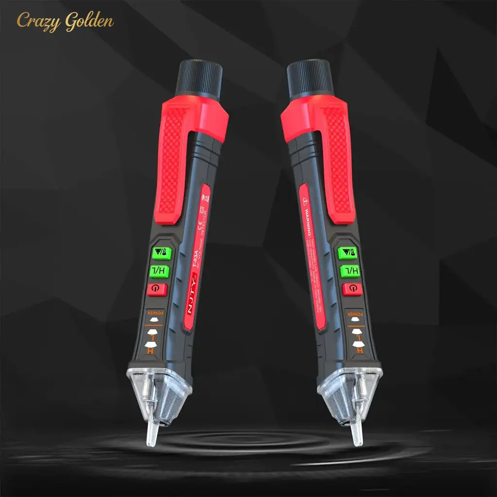NJTY Non-Contact Voltage Tester, 12–100 V Electrical Test Pen, Battery-Required Circuit Breaker Finder, Professional Measuring Tool for Electricians