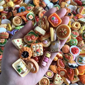 20/40/80 pieces of simulated mini food, miniature doll house accessories, mixed style resin kitchen accessories for doll house decoration