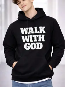 Walk With God Hoodie Christian Faith Graphic Streetwear Unisex Pullover Gift Idea