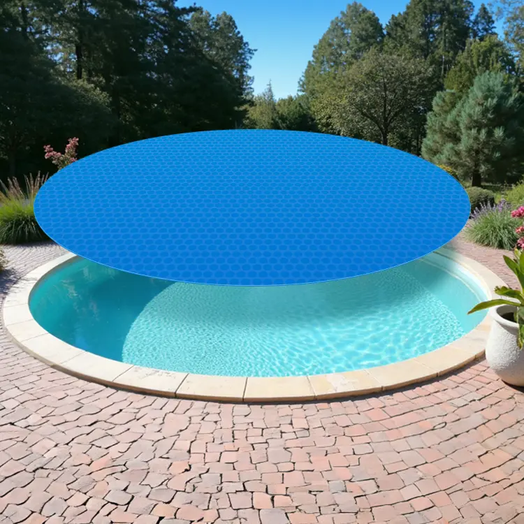 UIRWAY 12 Mil Premium Solar Pool Cover  Blue Bubble Solar Blanket for Inground and Above Ground Pools – Ultra Thick, Long-Lasting, High Heat Retention, Customizable Fit
