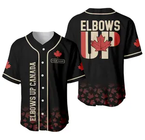 Custom Elbows Up Canada Baseball Jersey Shirt, Canadian Hockey, Proud Canadian Shirt, Canada Not for Sale Shirt