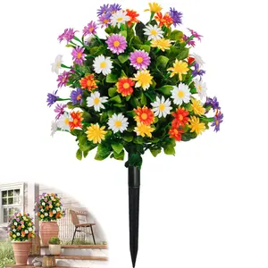 Artificial Fake Flowers Plants for Outdoors Decor, Plants UV Resisitant for Planter Pot Front Porch Garden Patio Decoration