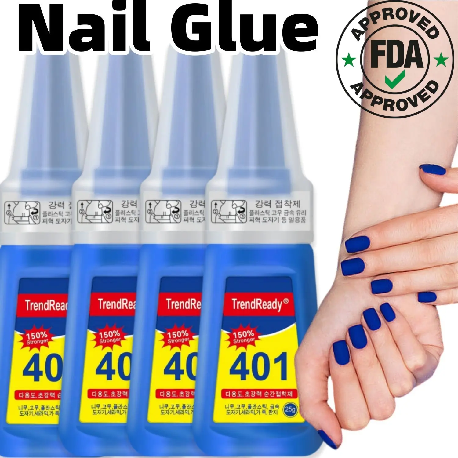 2026 Upgraded 4O1 Magic Nail Glue, 4/2PCS Super Strong & Waterproof, Long-Lasting 60+ Days, No Lamp Needed, Fast-Bonding for Press On Nails, Nail Art, Nail Supplies, Extra Hold, Large Capacity, One Bottle Is More Than Ten Bottles