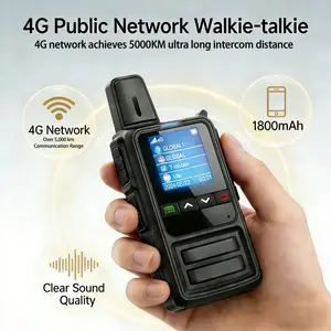 2pcs 4G POC Global Mobile Handheld Mini Walkie Talkie Unlimited Long Range Two-Way Radio with 3000 Mile Full Network Coverage Free SIM Card Type-C Fast Charging Portable Rechargeable Intercom Perfect for Hiking Hunting and Outdoor Activities Durable Black