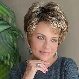 New Wholesale Hot Women's Natural-Looking Pixie Cut Wig - 180% Density Brazilian Remy Human Hair, Glueless & Non-Lace Cap, No Glue Needed for Secure Fit - Everyday & Halloween Wigs - Suitable for All Light Beige Tones & Ethnicities, Short Hair Wigs, Versa