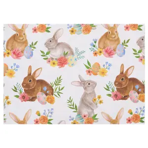 Spring Flora Bunny Placemat, Set of 6 by Valerie