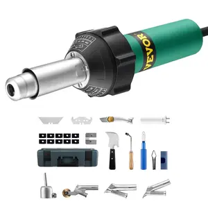 VEVOR Hot Air Plastic Welder, 1600W Hot Air Torch Pistol, 122-1112 PVC TPO Vinyl Heat Gun Welding Torch, Plastic Roofing Welding Kit with 14 Accessories- Toolbox, Nozzle, Roller, Blades for PP/PE/PVC